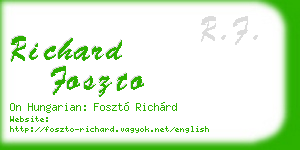 richard foszto business card